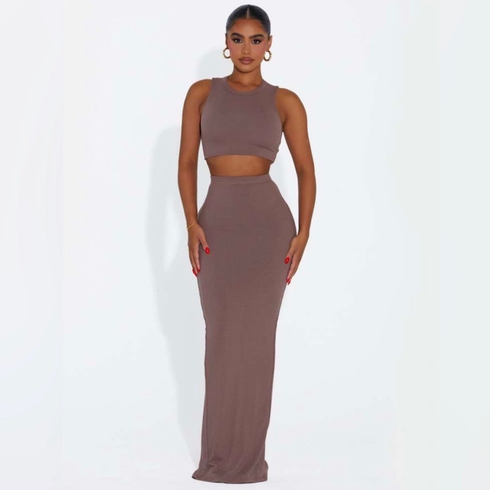 Naked Wardrobe Ribbed Vibes Skirt Set